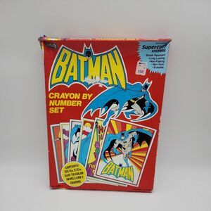 Vintage 1989 Craft House BATMAN Crayon Number Set No.50815 New Sealed Box Rare!!